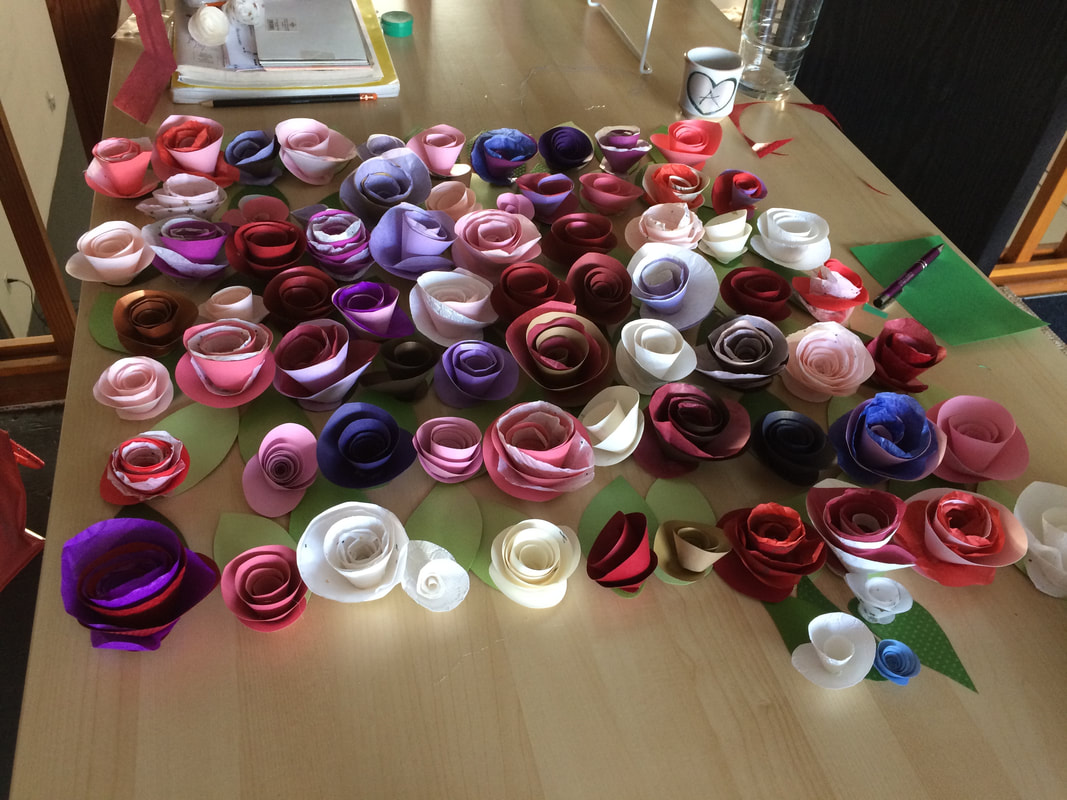 Handmade paper roses